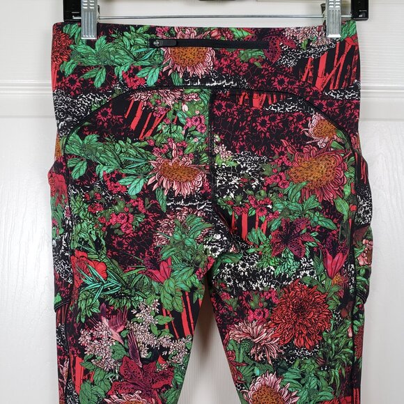 Lululemon Fast & Free 7/8 Tight II Nulux 25" Black and colorful floral Size 8 - Picture 5 of 10